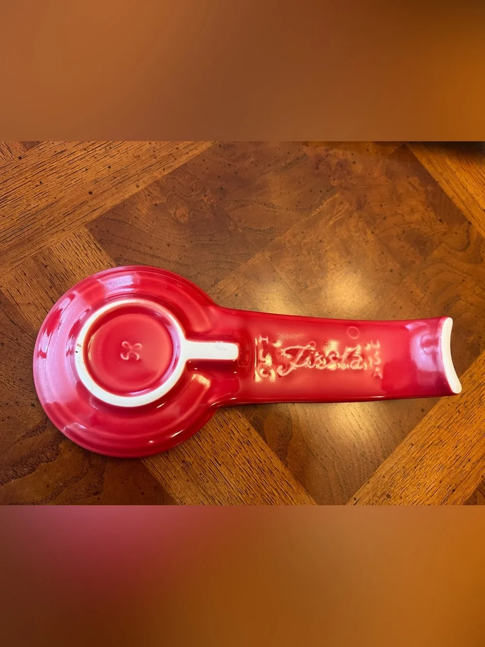 Fiesta Scarlet Spoon Rest Retired Homer Laughlin Red Ceramic USA 8⅛”